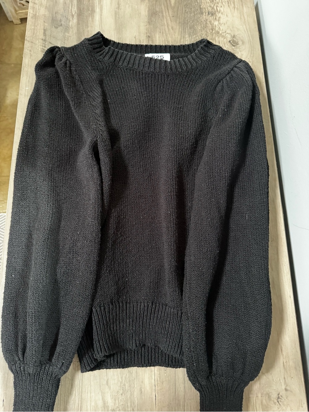 525 America Black Cable-Knit Mock Neck Sweater - Picture 4 of 9